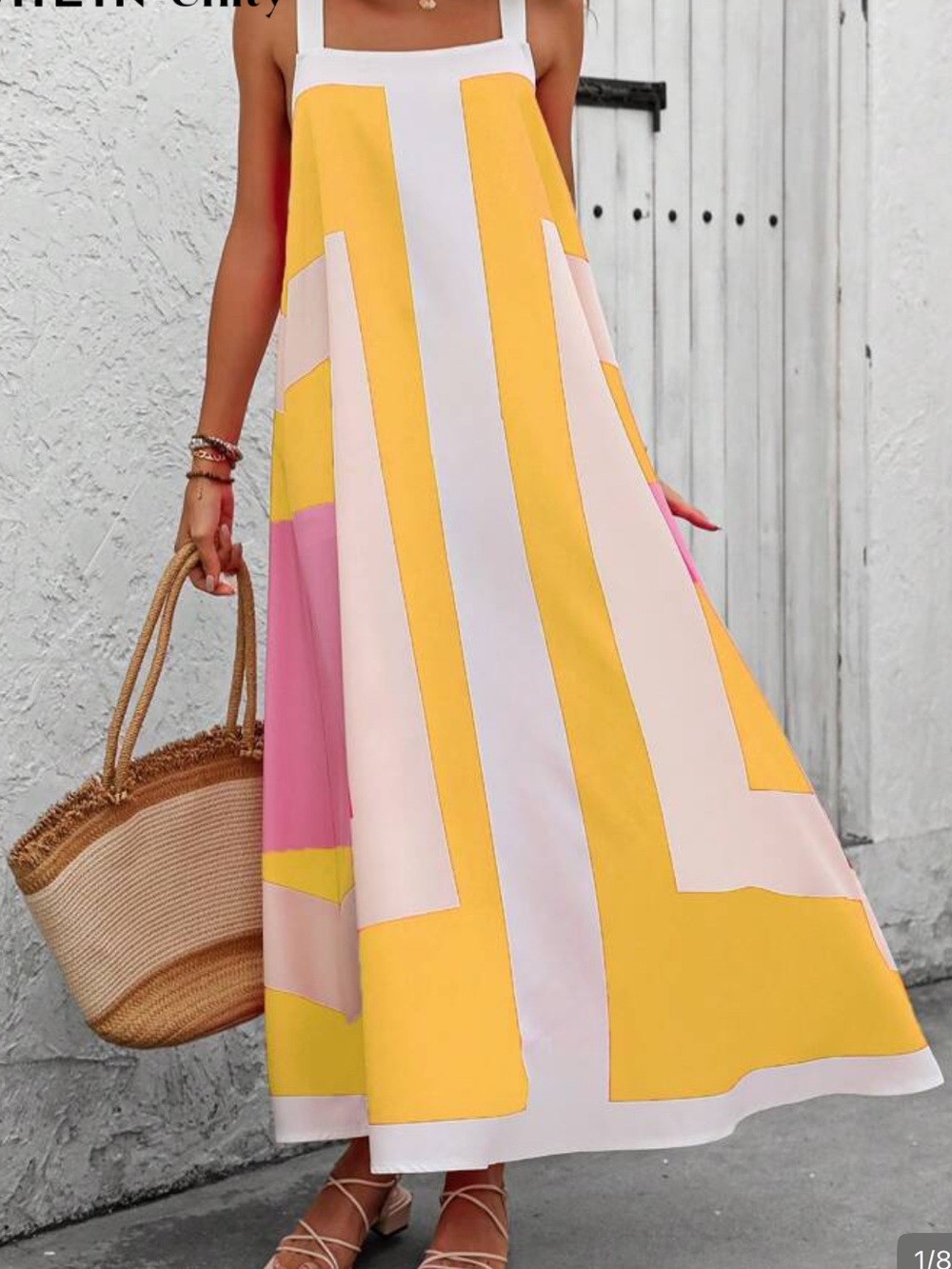 Colorblock Yellow & Pink Maxi Dress